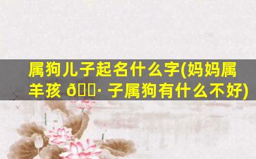 属狗儿子起名什么字(妈妈属羊孩 🕷 子属狗有什么不好)